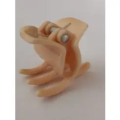 Hårklemme med silikone, beige 2,3 cm - Hårpynt