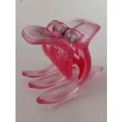 Hårklemme med silikone, neonpink 2,5 cm - Hårpynt
